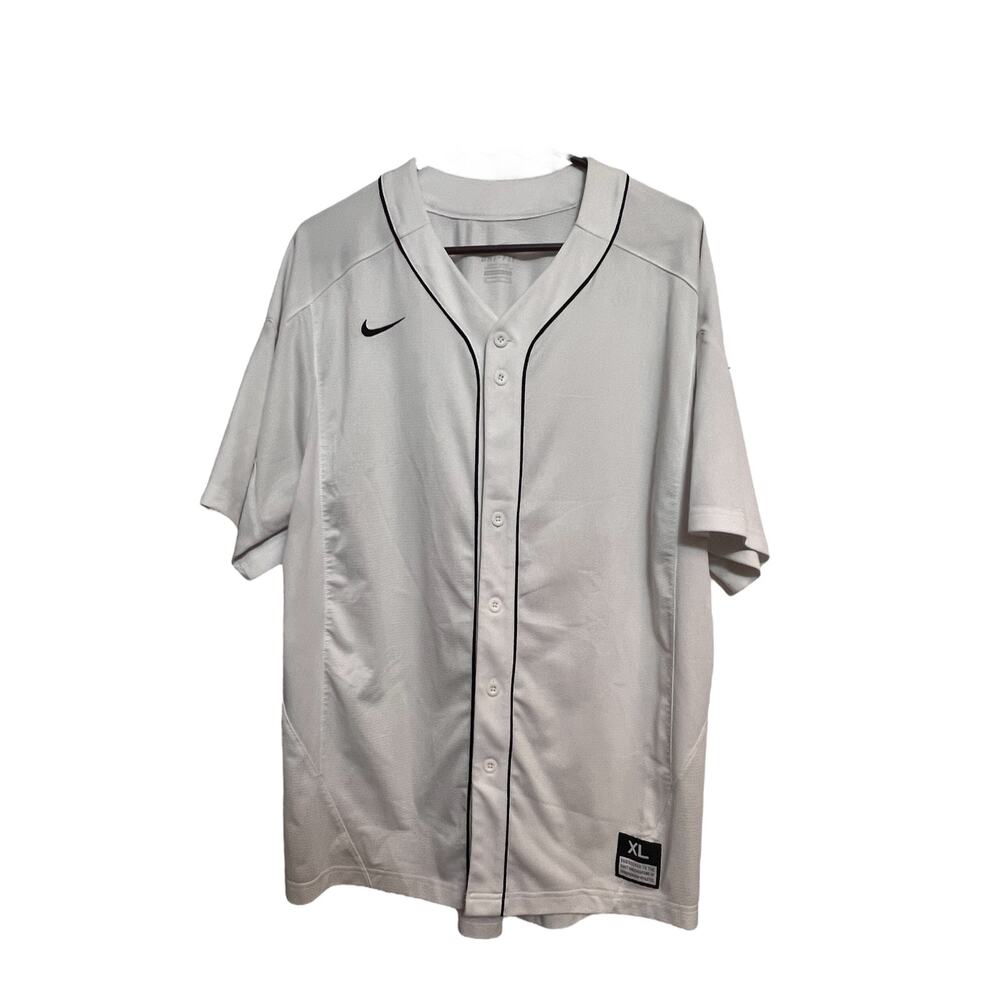 Nike Dri-Fit Golf Mens Button Up White V-neck Size XL - Picture 1 of 5